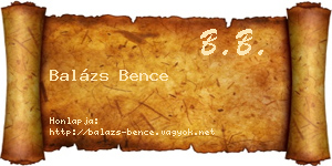 Balázs Bence névjegykártya